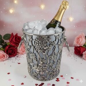 Vintage Champagne/Ice Bucket Silver Heavy Metaloverlay